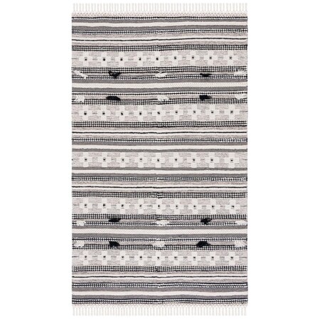 Safavieh 8 x 10 ft. Natural Flat Weave Rectangle Area Rug Black & Ivory NAT282Z-8